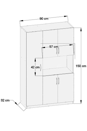 Ae-3030 Duygu 5 Kapaklı Beyaz Çok Amaçlı Mutfak & Banyo Dolabı, Kiler DUYGU1230 - 4