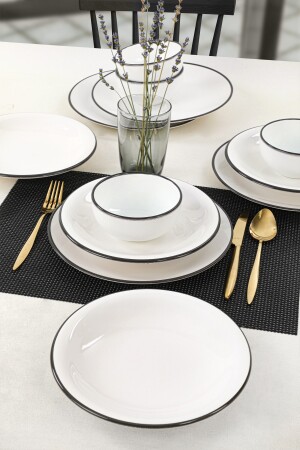 Aegean White Black Mesh Tafelservice 12-teilig für 4 Personen TY040612F004AJ99300MAS1400 - 5