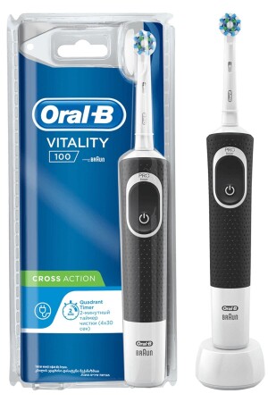 Afet Özel D100 Şarj Edilebilir Diş Fırçası Cross Action Siyah 79823 - 1
