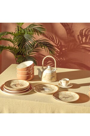 Africana Porzellan-Set mit 2 Kaffeetassen braun (90 cc) 28252 - 7