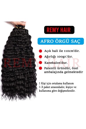 Afro Örgüsü Saç - Siyah 100gr. - 4