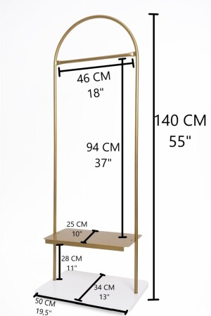Afrodit Metal Ayaklı Askılık Konfeksiyon Askılığı Gold Elbise Askılığı Kıyafet Askılığı - 8