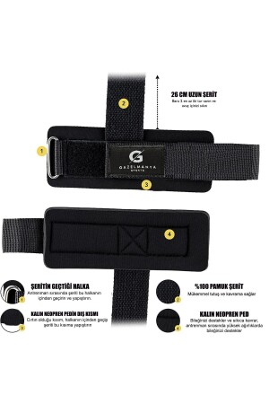 Ağırlık Kayışı Bileklikli Ağırlık Kayışı Fitness Bilekliği Ağırlık Bilekliği Grip Pro Lifting Strap - 4