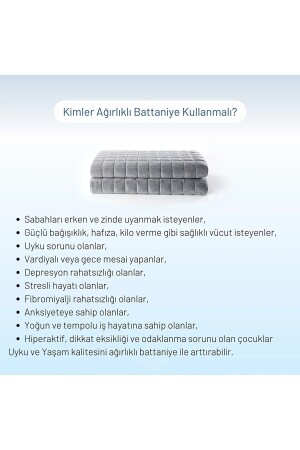 Ağırlıklı Battaniye Tek Kişilik Yorgan 6 Kg Mavi 155x215 %100 Pamuk 4 Mevsim Kullanılabilir - 3