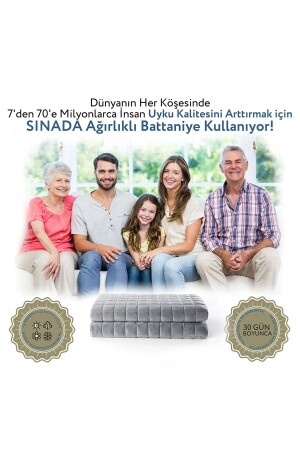 Ağırlıklı Battaniye Tek Kişilik Yorgan 6 Kg Mavi 155x215 %100 Pamuk 4 Mevsim Kullanılabilir - 8