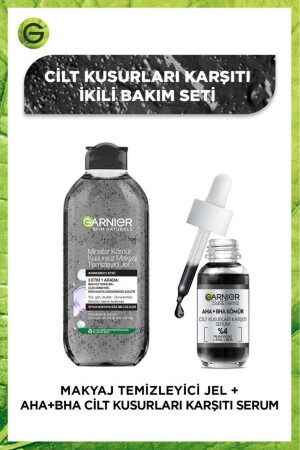 Aha+bha Anti-Skin Flaws Serum 30 ml & Micellar Charcoal Perfect Makeup Remover Gel 400 ml PKTAHABHASRMKMRTMZLYC - 1