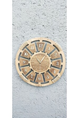 Ahorn-Jute-Schnur, dekorative Holz-Wanduhr, ecaspt - 5