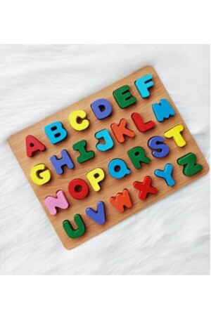 Ahşap 3d Büyük Harf Alfabe Yapboz Puzzle Bul Tak Çocuk Eğitici Oyuncak RoseRoi-3302288-7475 - 5