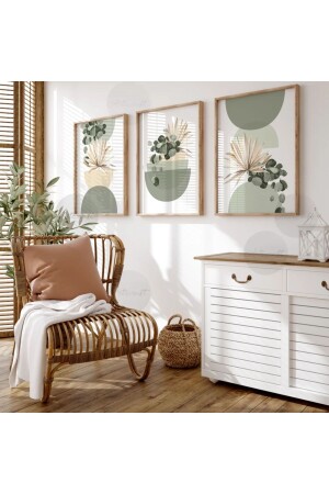 Ahşap 3'lü Çerçeveli Dekoratif Tablo - Woodhomeworks