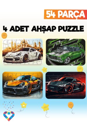 Ahşap 54 Parça 4 Adet Çocuk Puzzle - 2