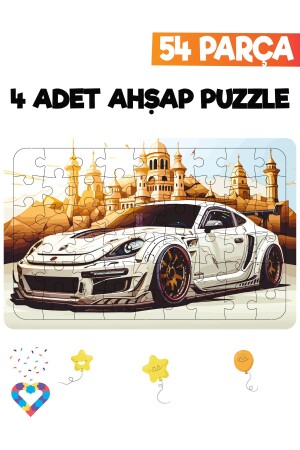 Ahşap 54 Parça 4 Adet Çocuk Puzzle - 3