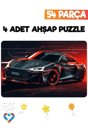 Ahşap 54 Parça 4 Adet Çocuk Puzzle - 4