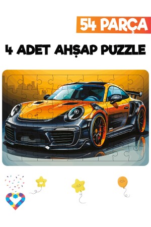 Ahşap 54 Parça 4 Adet Çocuk Puzzle - 5