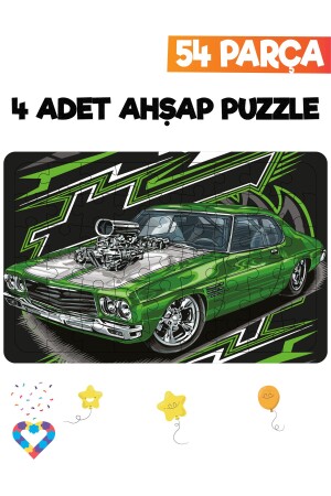 Ahşap 54 Parça 4 Adet Çocuk Puzzle - 6