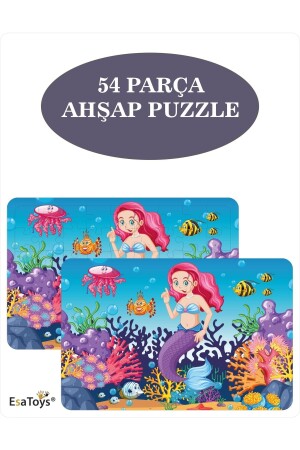 Ahşap 54 Parça Çocuk Puzzle - 1