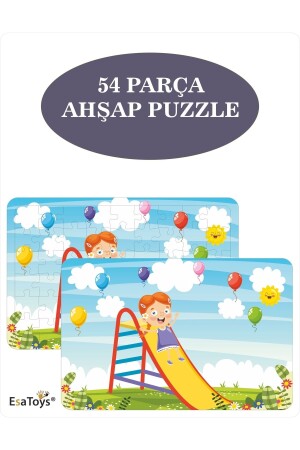 Ahşap 54 Parça Çocuk Puzzle - 1