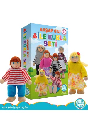 Ahşap 6'lı Aile Kukla Seti - 4