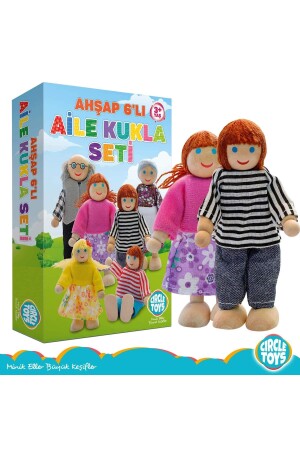 Ahşap 6'lı Aile Kukla Seti - 5