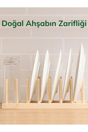 Ahşap 7 ' Li Tabaklık , ( Tepsi , Tabak Tutucu, Kesme Tahtası, Tencere Kapağı, Tabak, Kase, Fincan evyasam7 - 6