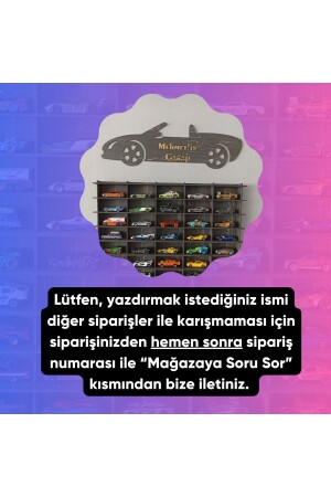 Ahşap Araba Rafı 100 'lü Dekoratif Eskitme Siyah 1-64 (hotwheels Ve Matchbox Arabalar Için Uygundur) - 7