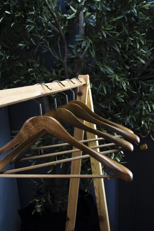 Kleiderbügel aus Holz mit dicker Schulterform für Anzugjacken, Walnussfarbe, 1 Stück 8231/B CVZ 1 - NYN