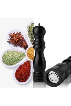 Ahşap Baharat Tuz Öğütücü Değirmen Tuzluk Baharatlık 48 - ebulduk