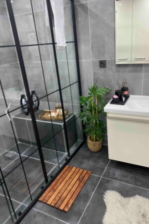 Ahşap Banyo Paspası Dekoratif Banyo Paspası Masif Banyo Paspas 60*30 Cm Opzr A.Banyo Paspas 1 - 1