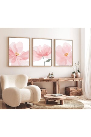Ahşap Çerçeveli Çiçek Tablo Set huhu192 - huhuli