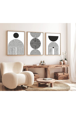 Ahşap Çerçeveli Minimalist 3’lü Tablo Huhu163 huhu163 - huhuli