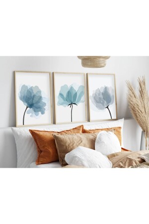 Ahşap Çerçeveli Minimalist 3’lü Tablo huhu206 - huhuli