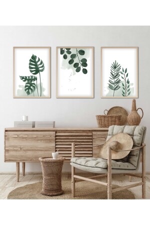 Ahşap Çerçeveli Minimalist Tablo Set huhu193 - 1