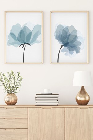 Ahşap Çerçeveli Soyut 2’li Tablo huhu24 - huhuli