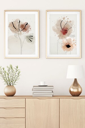 Ahşap Çerçeveli Soyut Tablo huhu22 - huhuli