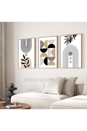 Ahşap Çerçeveli Tablo Seti Midday Beige - Dekorsiahome