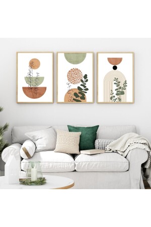 Ahşap Çerçeveli Tablo Seti Terracotta - Dekorsiahome