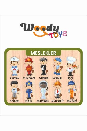 Ahşap Çocuk Bultak Puzzle Yapboz Meslekler - Woody Toys