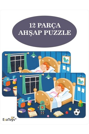 Ahşap Çocuk Puzzle 12 Parça - 1