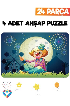 Ahşap Çocuk Puzzle 24 Parça 4 Adet - 4