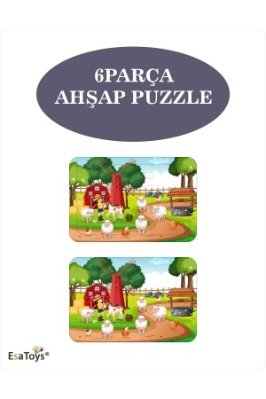 Ahşap Çocuk Puzzle 6 Parça - Esatoys