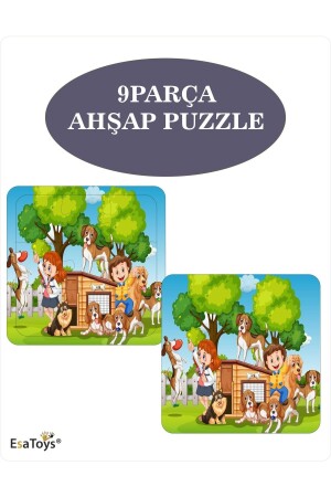 Ahşap Çocuk Puzzle 9 Parça - 1