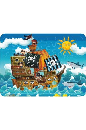 Ahşap Çocuk Puzzle Yapboz 4'lü Set 54 Parça - Gezegenler, Astronot, Korsan Gemi Ve Denizaltı puzzle013 - 7