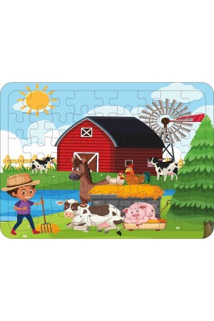 Ahşap Çocuk Puzzle Yapboz 5'li Set 54 Parça - Denizaltı, Çiftlik, Karda Oyun, Deniz puzzle025 - 6