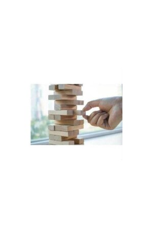 Ahşap Denge Oyunu Jenga 54 Parça Kayın Ağacından 23x7cm Büyük Boy Janga Oyunu Ahşap Kule Gökdelen - 3