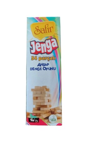 Ahşap Denge Oyunu Jenga 54 Parça Kayın Ağacından 23x7cm Büyük Boy Janga Oyunu Ahşap Kule Gökdelen - 4