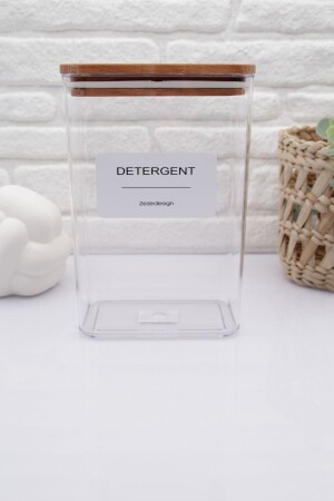 Ahşap Kapaklı Dekoratif Deterjan Kavanozu-kutusu zeze000421 - zezedesing