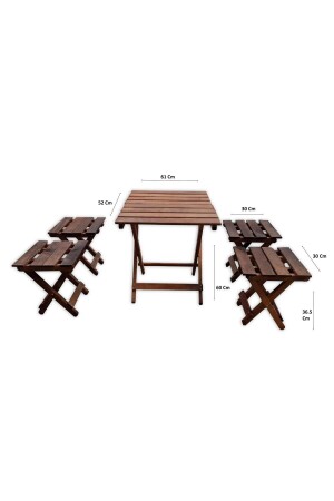 Ahşap Katlanır Piknik Masası Takımı - Ahşap Katlanabilir Masa Ve Tabure - 2