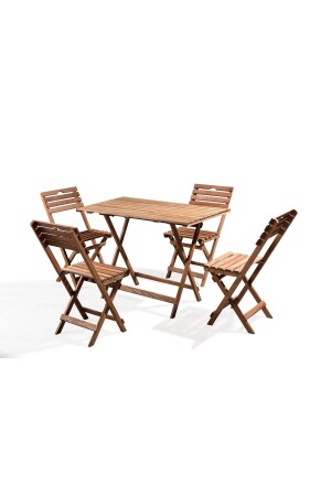 Ahşap Masa Sandalye Seti 5’li Set (katlanabilir) 654 - 2