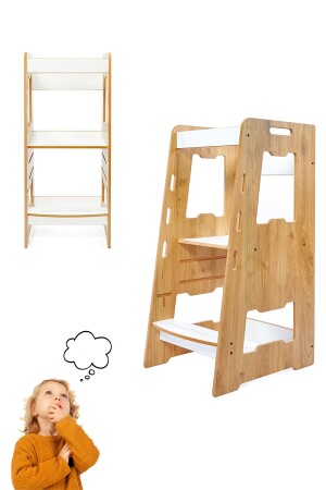 Montessori-Lernturm aus Holz / 2-6 Jahre / Natur - Minera