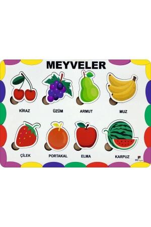 Ahşap Oyuncak Eğitici Öğretici Puzzle Yapboz Meyve Sebze Sayı Türkçe 4’lü Mega Set - 6