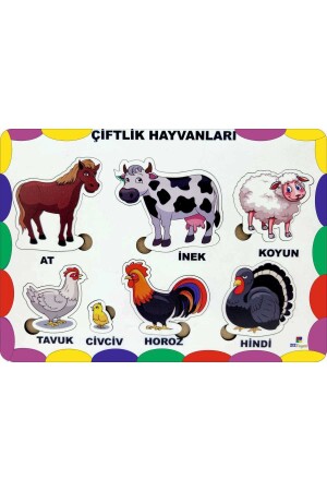 Ahşap Oyuncak Eğitici Öğretici Puzzle Yapboz Meyve Sebze Sayı Türkçe 4’lü Mega Set - 7